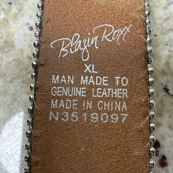 Blazin Roxx Multicolor Rhinestone Bling Embellished Western Leather Belt Size XL - Picture 5 of 15